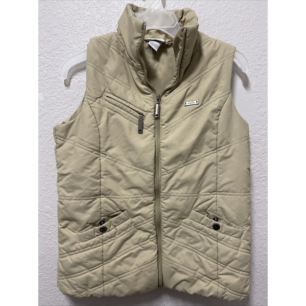 Ellesse Italia Vintage Women's Tan Puffer Vest Size Small